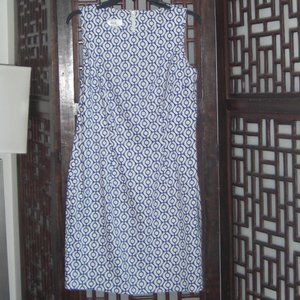 ALYX Limited Sheath DRESS, White & Vibrant Blue 10